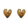 French Vintage Gold Crystal Sparkling Earrings Studs